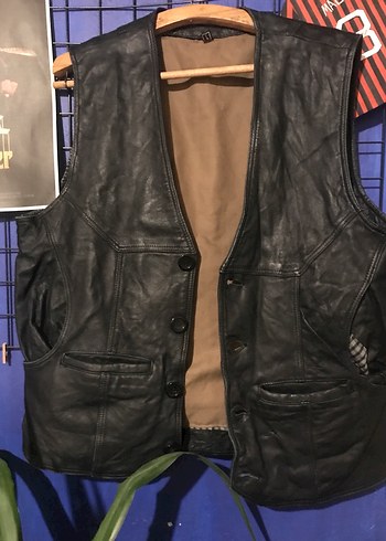 Gerçek deri motorcu yelek - Görsel 2
