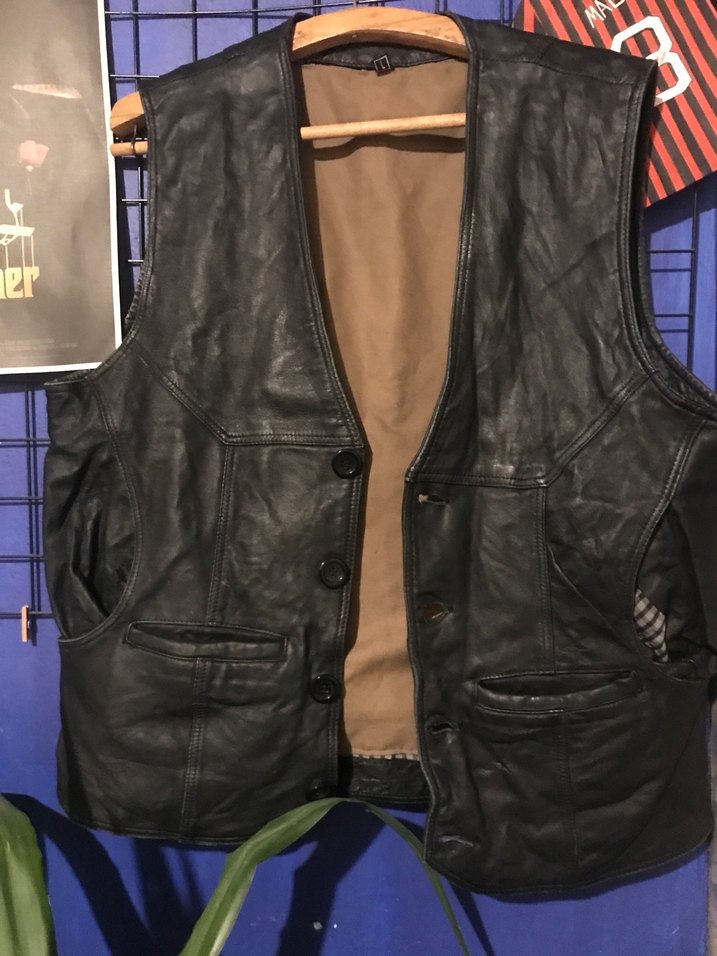 Gerçek deri motorcu yelek - Görsel 2