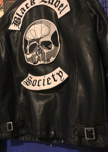 Deri Motorcu ceketi black label patch - Görsel 3