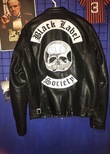 Deri Motorcu ceketi black label patch - Görsel 2