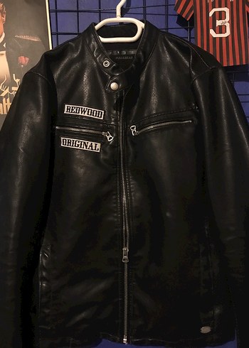 Deri Motorcu ceketi black label patch - Görsel 4