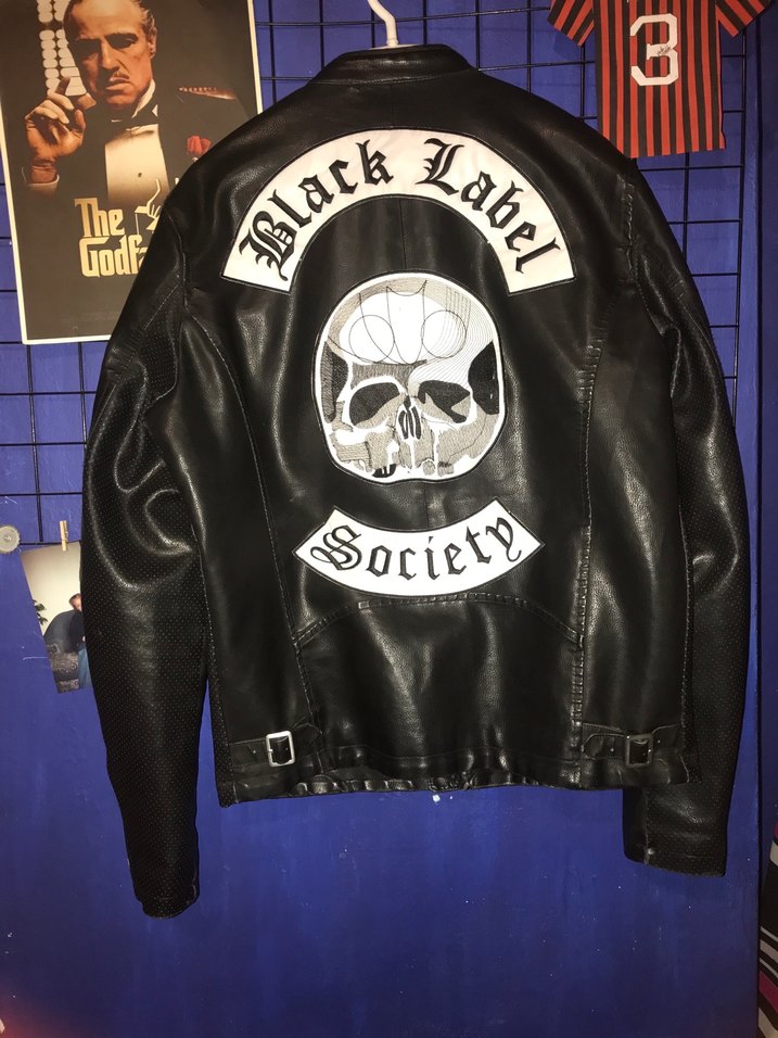 Deri Motorcu ceketi black label patch - Görsel 2
