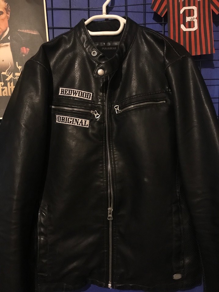 Deri Motorcu ceketi black label patch - Görsel 4