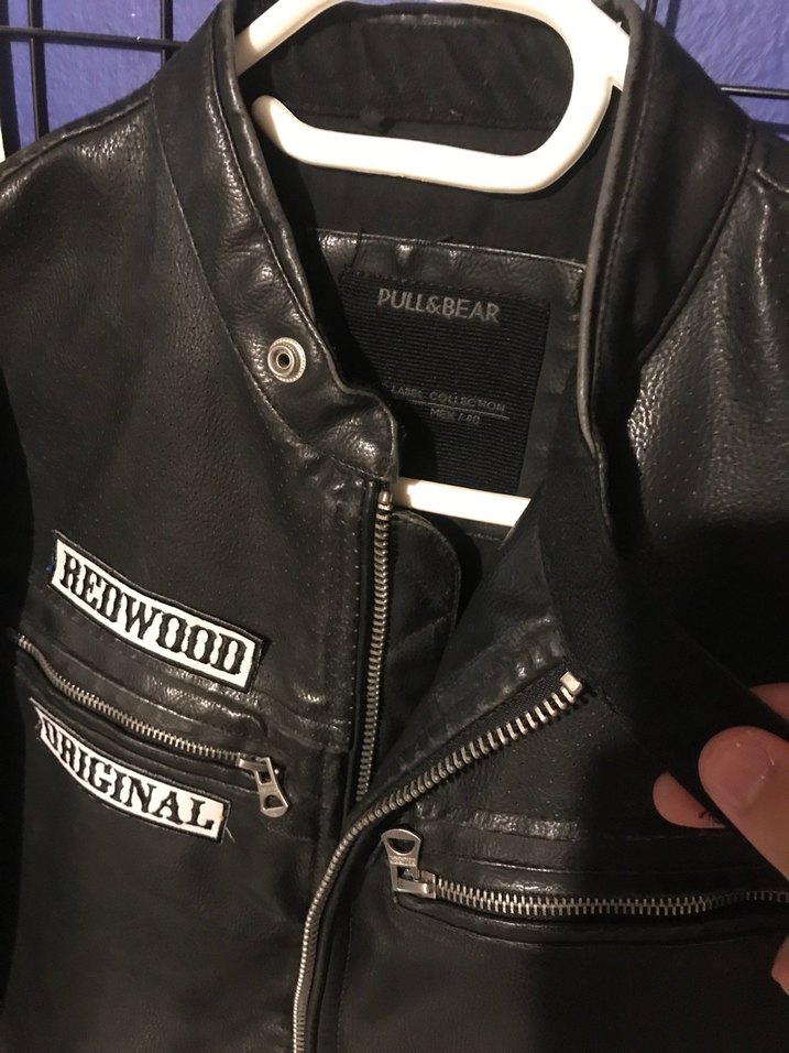 Deri Motorcu ceketi black label patch - Görsel 5