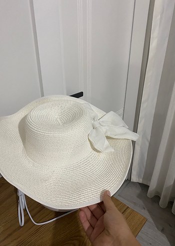Beden beyaz Renk Beyaz Fiyonk Detaylı Bohem Kadın Şapka