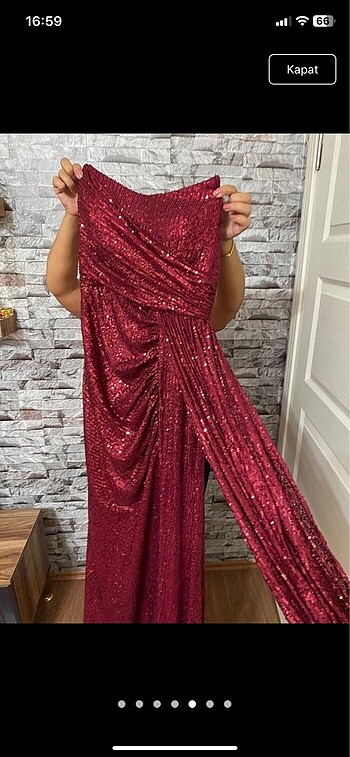 40 Beden bordo Renk Abiye Şık Elbise