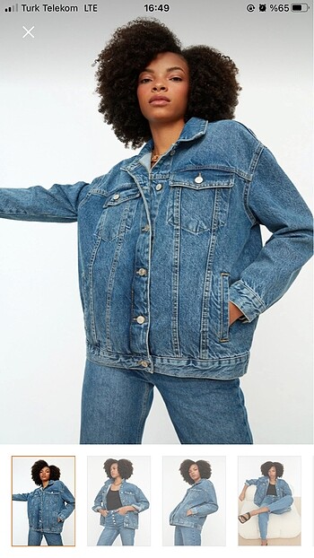 Trendyol & Milla Mavi oversize trucker denim ceket