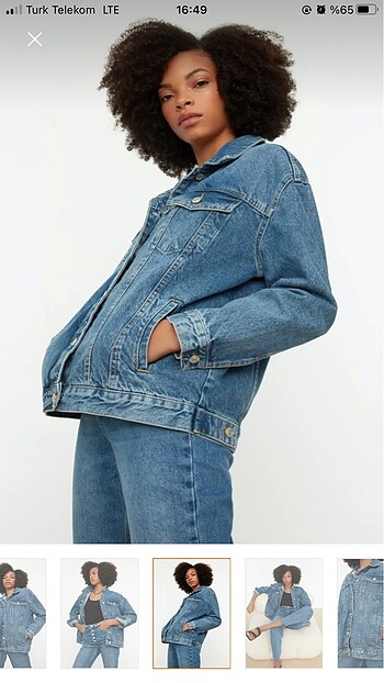 m Beden mavi Renk Mavi oversize trucker denim ceket