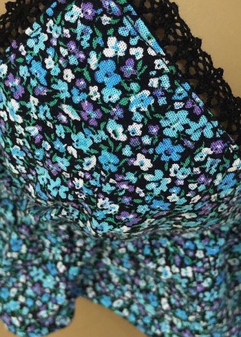 Mavi Tie-Dye Bohem Mini Büstiyer - Görsel 5