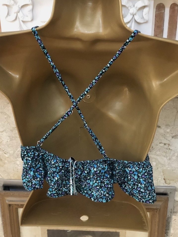 Mavi Tie-Dye Bohem Mini Büstiyer - Görsel 3