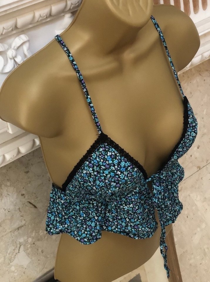 Mavi Tie-Dye Bohem Mini Büstiyer - Görsel 2