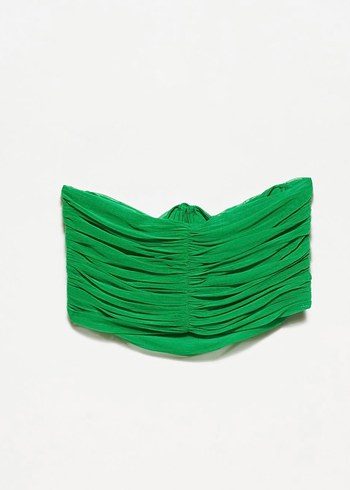 Yeşil Drapeli Straplez Mini Büstiyer - Görsel 2