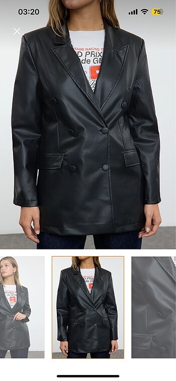 s Beden Milla deri blazer