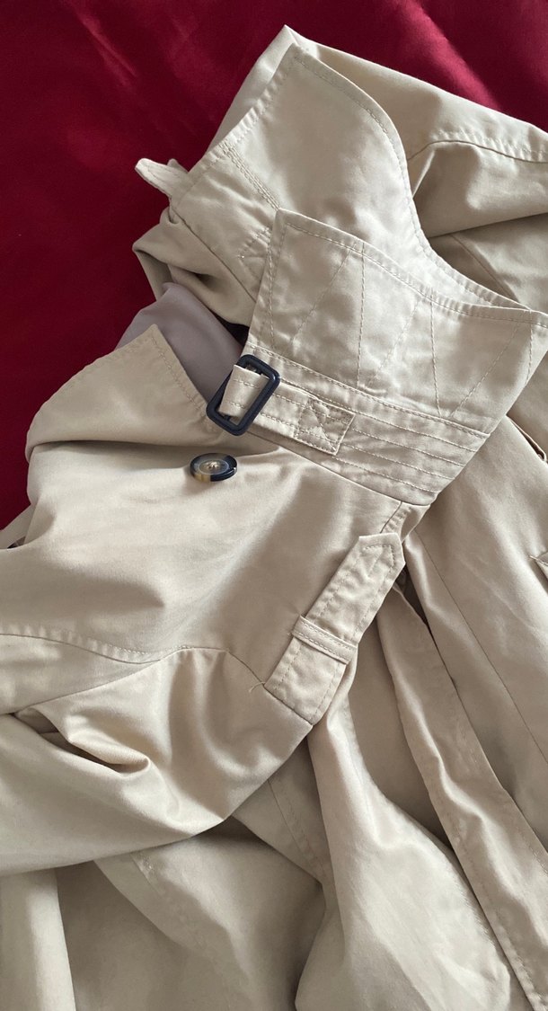 Bej Midi Kadın Trençkot - Görsel 5