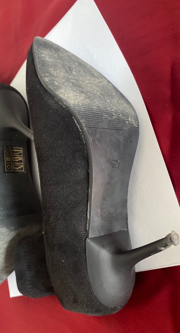 Siyah Süet Stiletto Topuklu Kadın Bot - Görsel 5