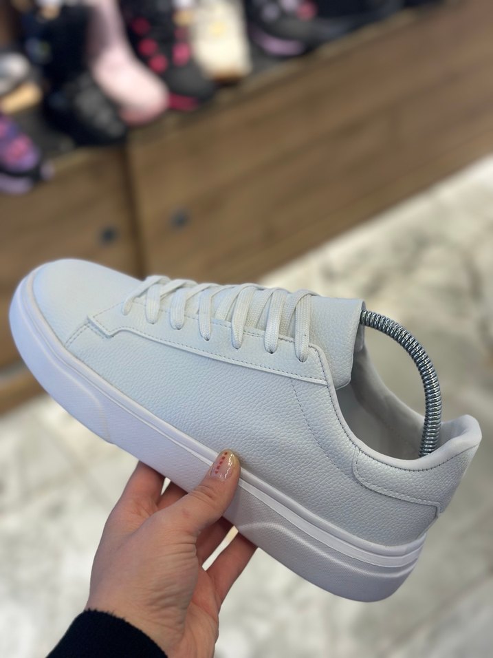 Beyaz Bağcıklı Erkek Sneaker - Görsel 2