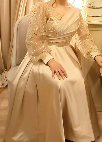 Nişanlık/saten abiye/ Gece elbisesi
