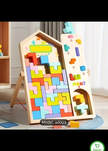 Renkli Ahşap Eğitici Blok Oyunu