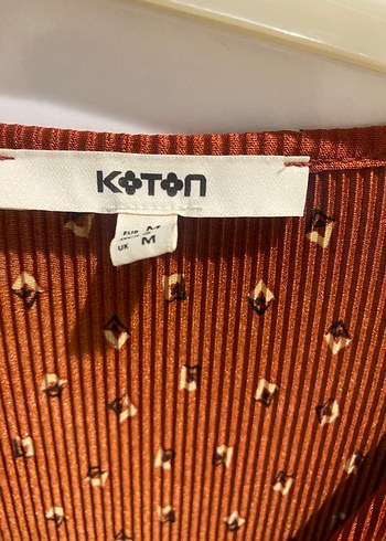 Koton Bohem V Yaka Kahverengi Uzun Elbise