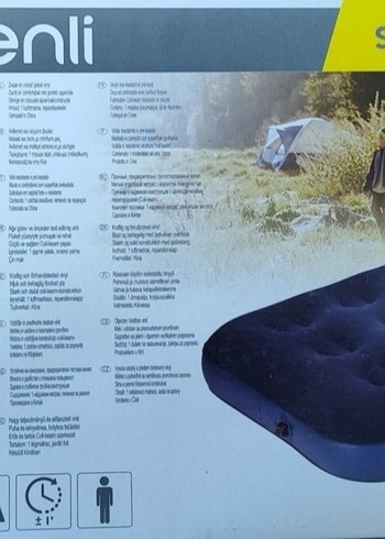 Kutulu tek kişilik mavi şişme yatak - Görsel 2