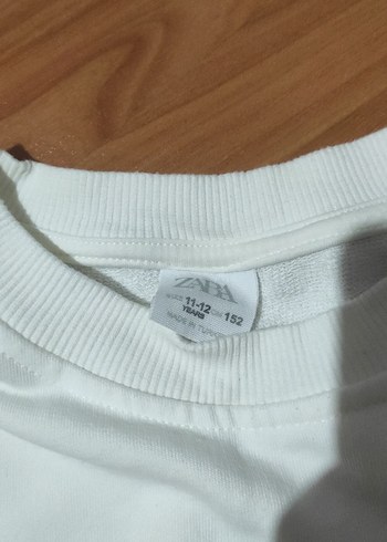 11-12 Yaş Beden Renkli Baskılı Beyaz çocuk Sweatshirt