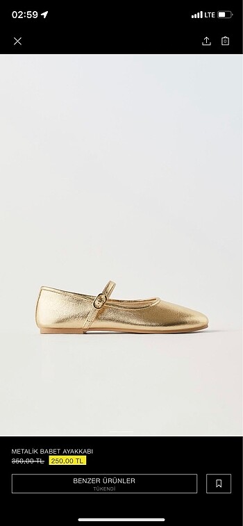Zara gold çocuk babet