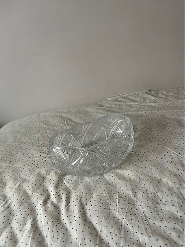 American Vintage kristal büyük kayık kase