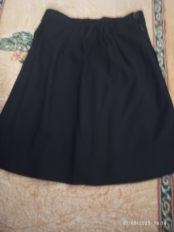 Siyah Piliseli Midi Mini Etek - Görsel 2