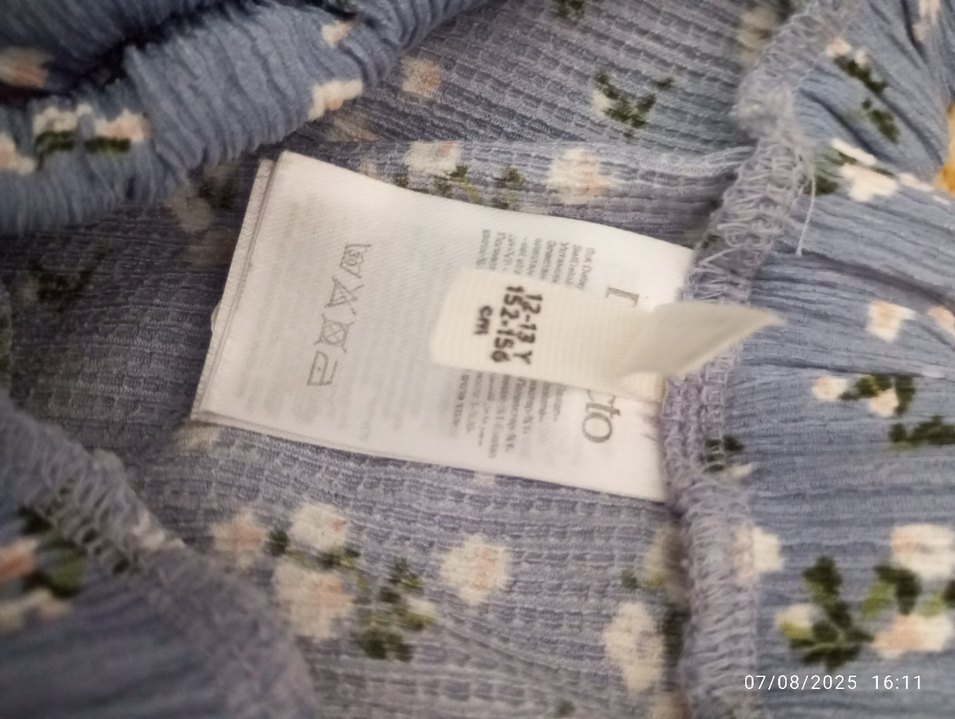 Nakışlı Volanlı Mavi Mini etek ve buluz - Görsel 4