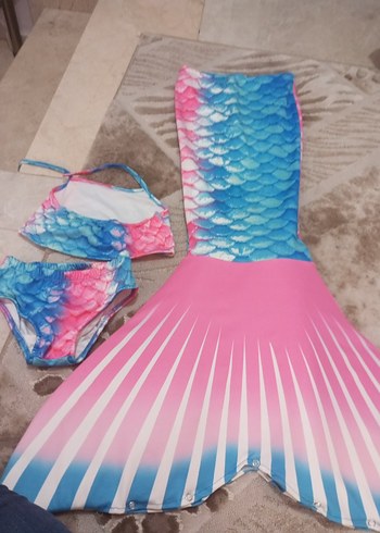 Kızlar için Renkli Denizkızı Bikini Seti