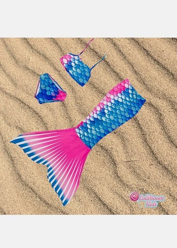 Kızlar için Renkli Denizkızı Bikini Seti - Görsel 6