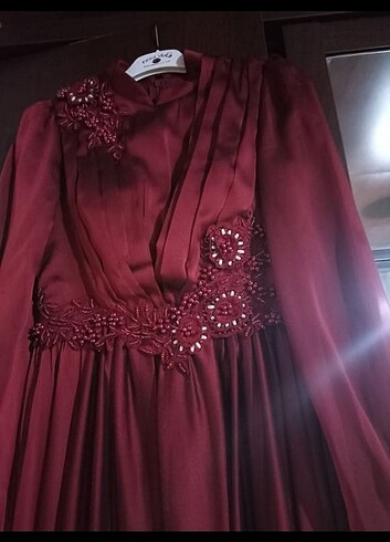 s Beden bordo Renk Elbise