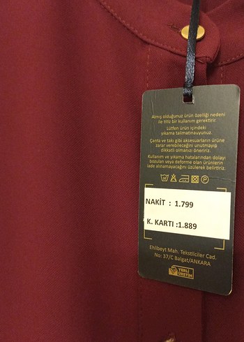 40 Beden bordo Renk Bordo Nakışlı Uzun Kollu Kadın Tunik 40 beden krep kumaş