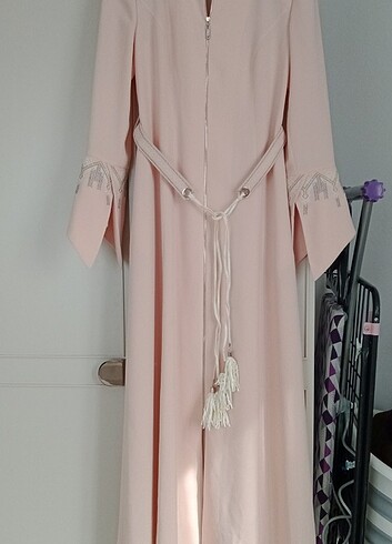 38 Beden pembe Renk Abaya