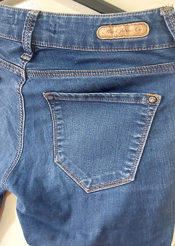 Kadın Koyu Mavi Dar Kesim Midi Denim Pantolon - Görsel 5