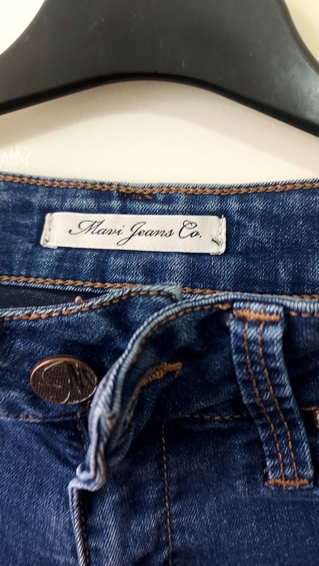 Kadın Koyu Mavi Dar Kesim Midi Denim Pantolon - Görsel 3