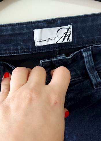 Lacivert Midi Boy Kadın Denim Jean - Görsel 2