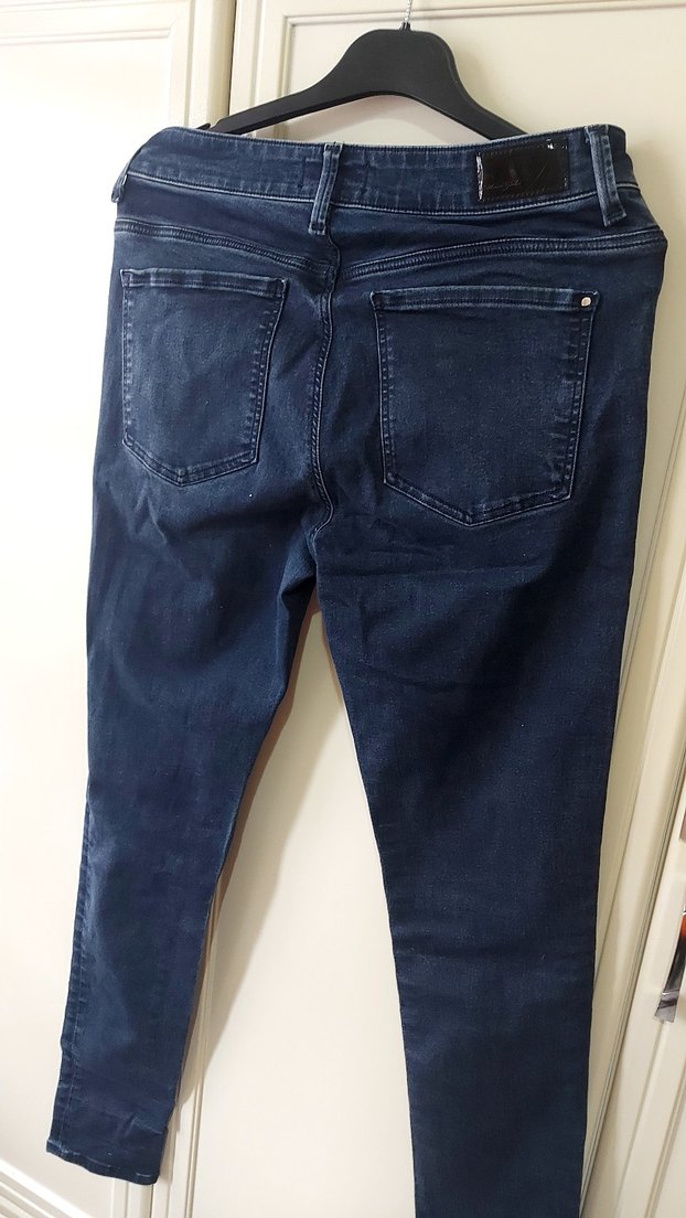 Lacivert Midi Boy Kadın Denim Jean - Görsel 5