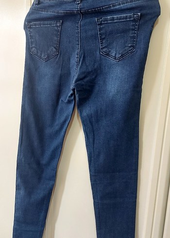 Lacivert Dar Kesim Midi Kadın Kot Pantolon - Görsel 3