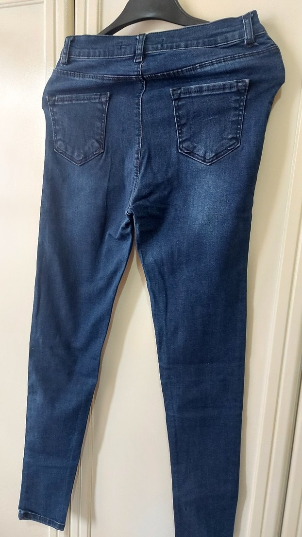 Lacivert Dar Kesim Midi Kadın Kot Pantolon - Görsel 3