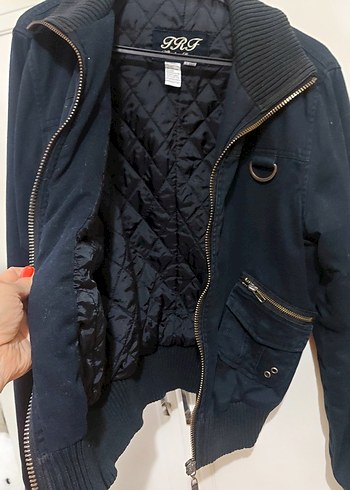 Siyah Fermuarlı Kadın Denim Ceket - Görsel 3