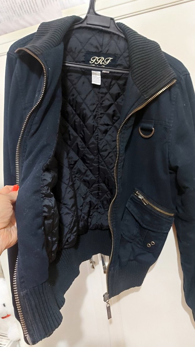 Siyah Fermuarlı Kadın Denim Ceket - Görsel 3