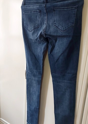 Lacivert Kadın Normal Boy Dar Kesim Denim Jean - Görsel 3