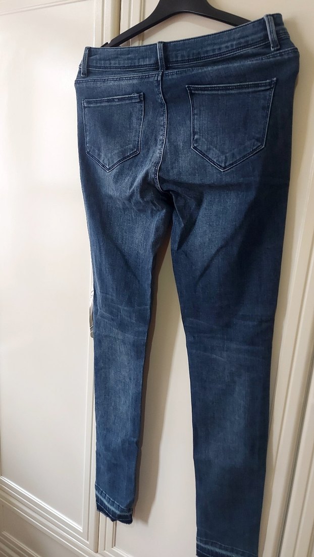 Lacivert Kadın Normal Boy Dar Kesim Denim Jean - Görsel 3