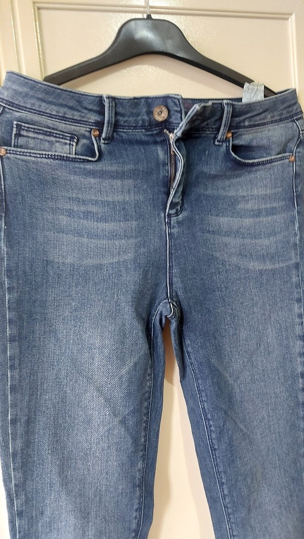 Lacivert Kadın Normal Boy Dar Kesim Denim Jean - Görsel 4