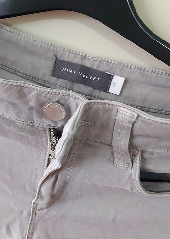 Gri Kadın Fermuarlı  Pantolon - Görsel 2