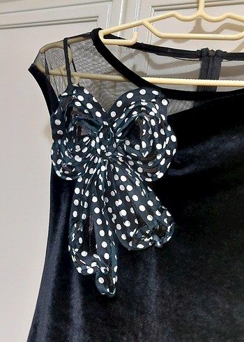 Siyah kadife Kadın Elbise - Görsel 2