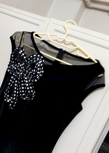 Siyah kadife Kadın Elbise - Görsel 3