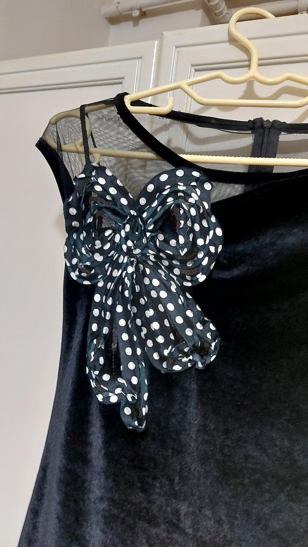 Siyah kadife Kadın Elbise - Görsel 2