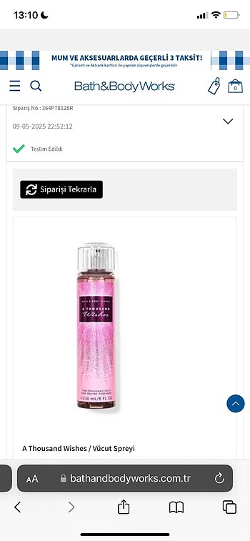 Beden Renk BATH&BODY WORKS THOUSAND WISHES VÜCUT SPREYİ